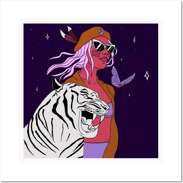 Friend with a tiger Wall Art by pink_pizzanova